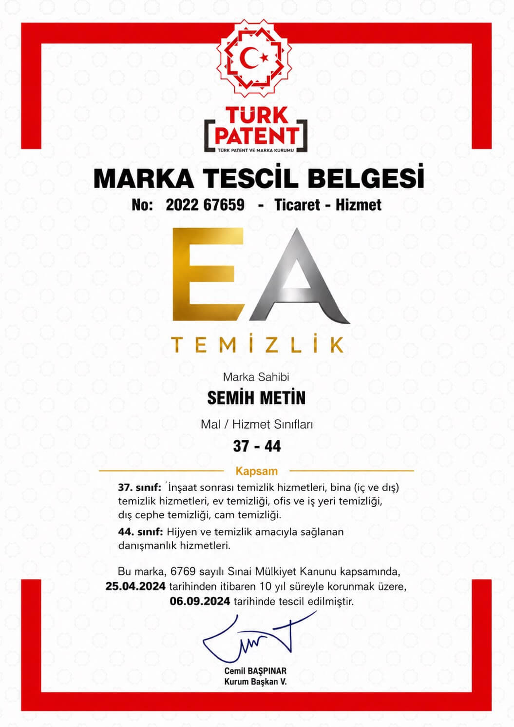 eaa temizlik marka tescil